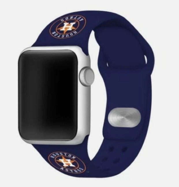 Houston Astros Silicone Apple Watch Band, Navy 38mm