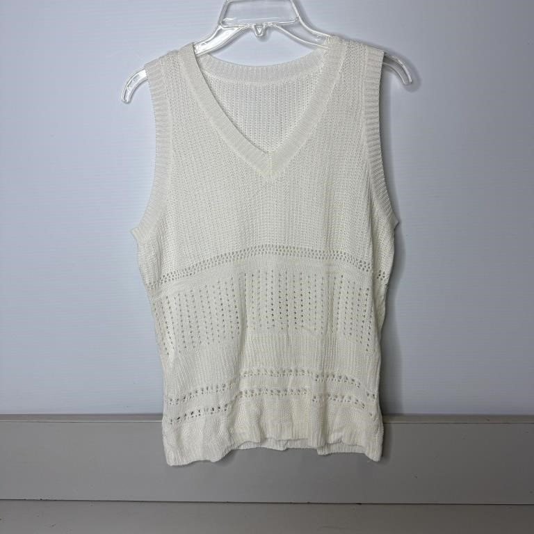 White Crochet Sexy Cami Tank Top Size Small