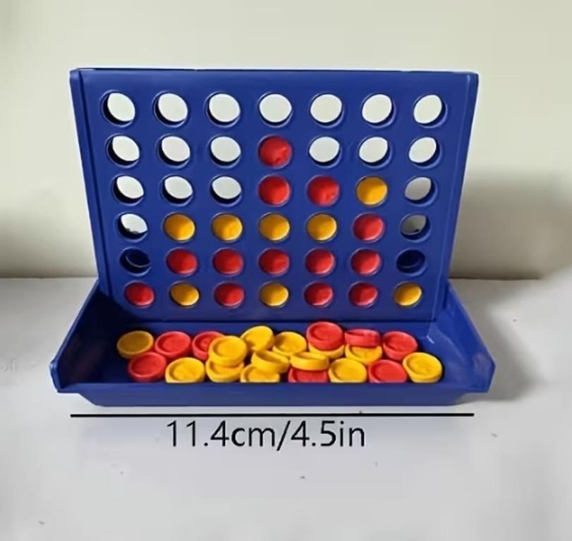 Mini Connect Four Travel Game with Loose Red and Yellow Discs
