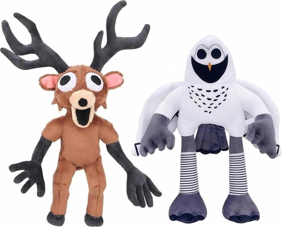 2PC 99-Nights in The Forest Plush, 15in 99Nights Deer Owl Monster Plushie Toys