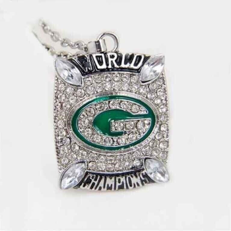 Super Bowl XLV Championship Ring Replica Pendant Necklace for Green Bay Packers