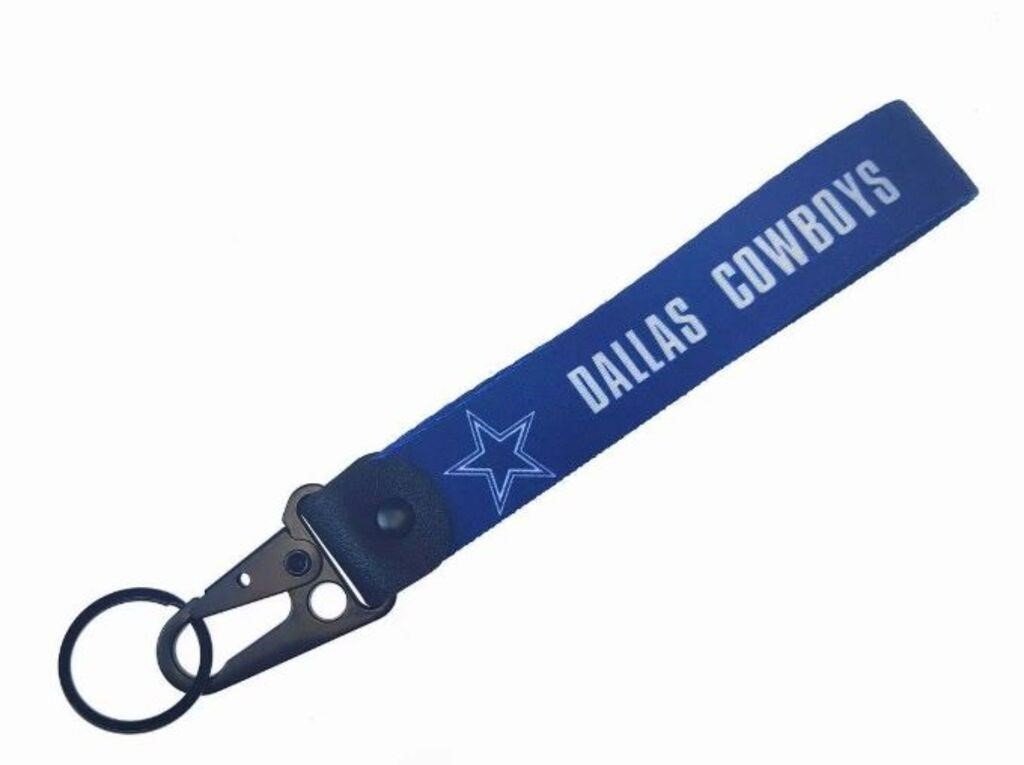 Dallas Cowboys Carabiner Keychain Lanyard Polyester Fabric Woven Wrist Strap