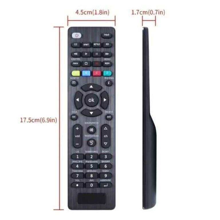 Universal Smart TV Remote Control, Black Brushed Finish