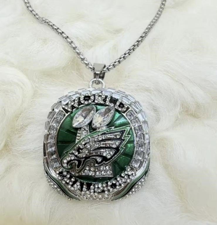 Philadelphia Eagles Championship Ring Pendant Necklace