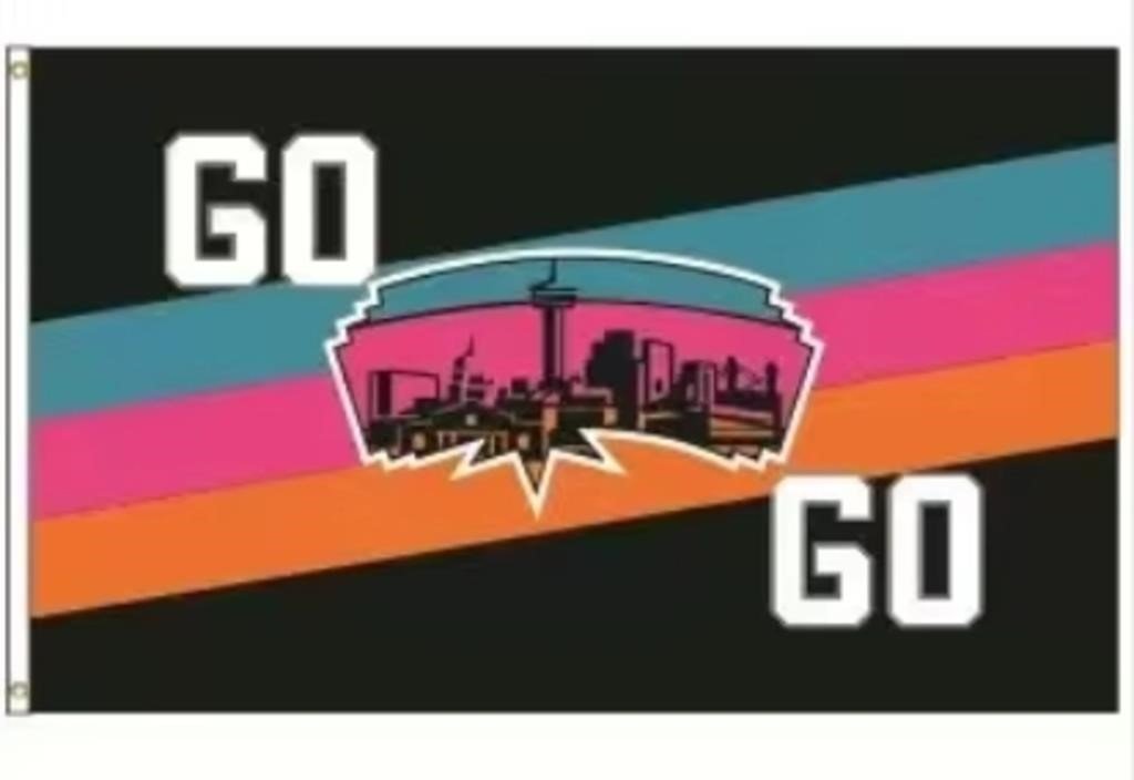 San Antonio Spurs Skyline "Go Go" Banner Flag 3x5