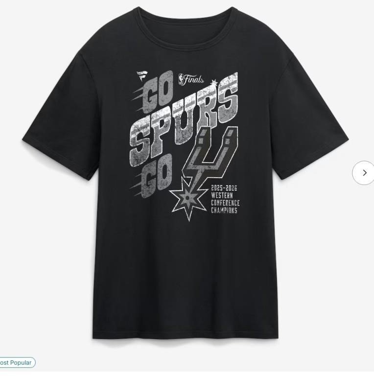 San Antonio Spurs 2025-2026 Western Conference Champions T-Shirt 3XL