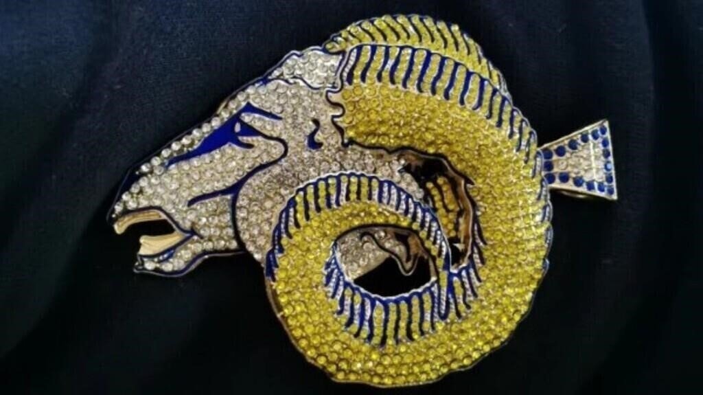 Los Angeles Rams Ram Head Rhinestone for Los Angeles Rams Pendant and Chain