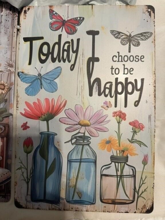 Decorative Metal Wall Sign Today I Choose to Be Happy