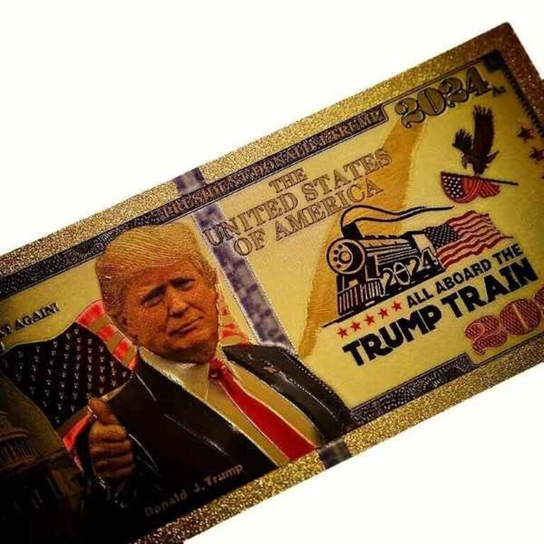 Gold-Foil Donald Trump 2024 Novelty Banknote