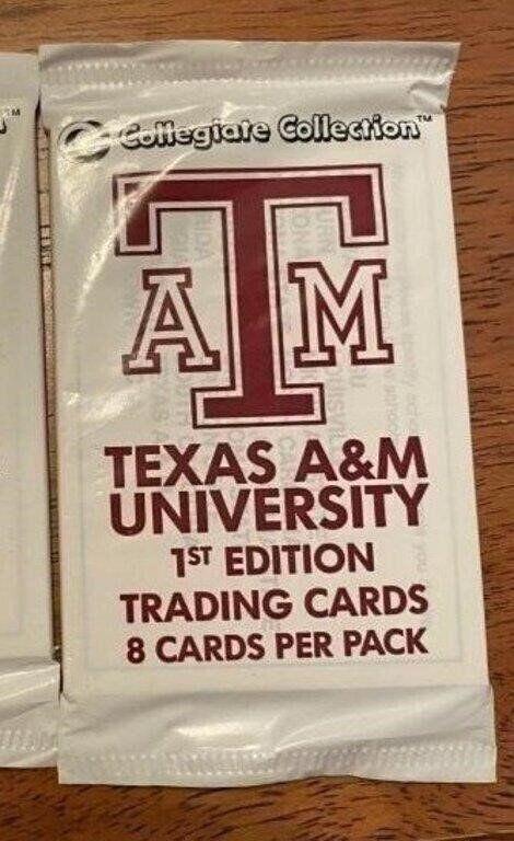 Collegiate Collection 1st Edition Trading Cards Sealed Pack (8 Cards) for 1991 Texas…