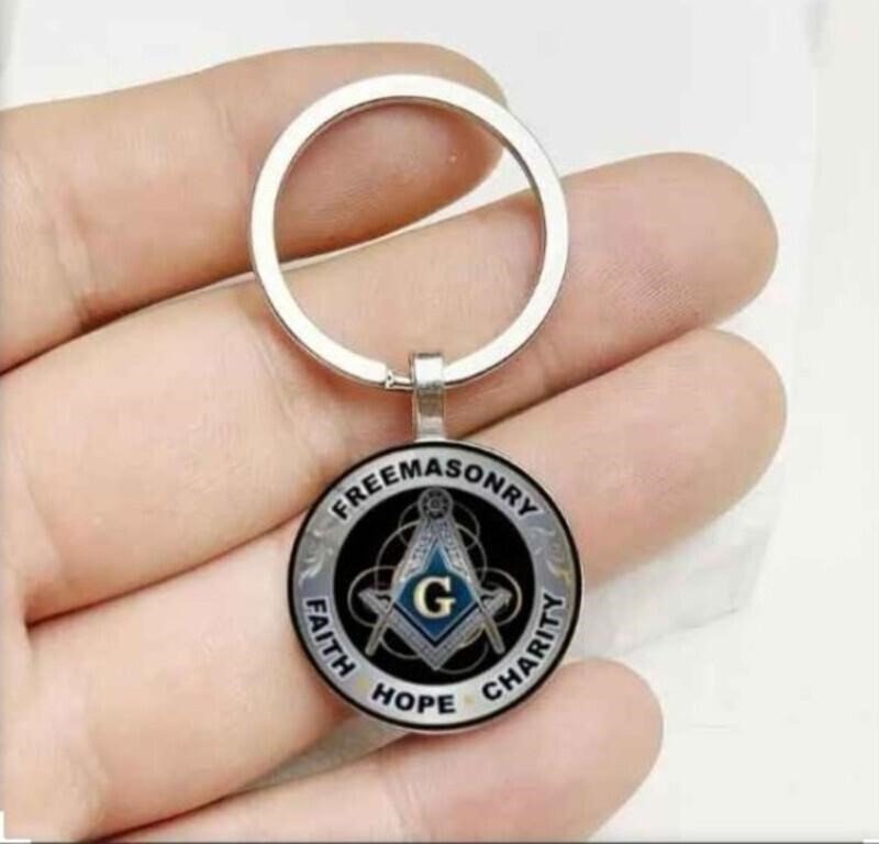 Freemasonry Compass Keychain, Simple Style Zinc Alloy