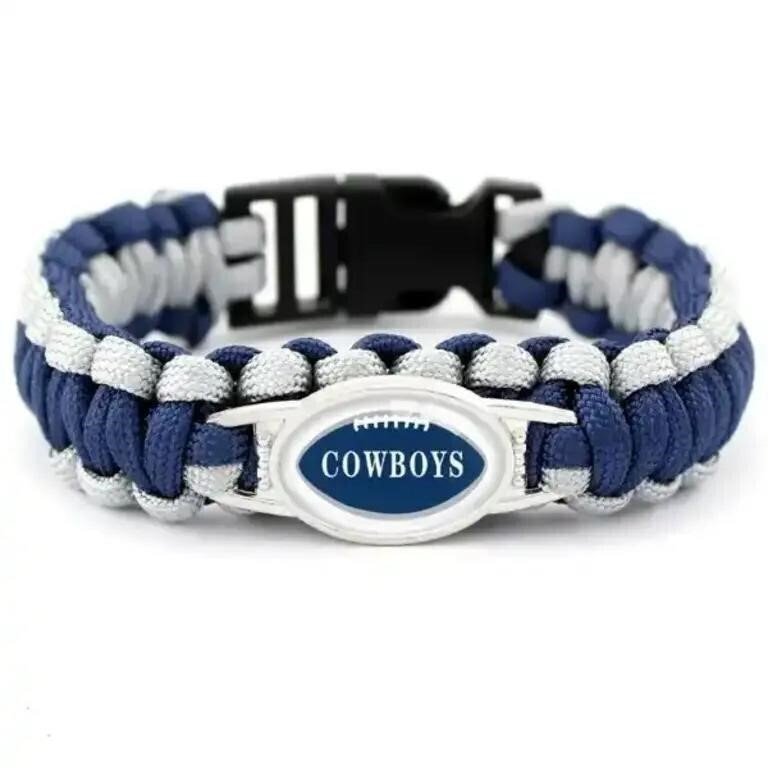 Cowboys Football Paracord Bracelet, Navy and White