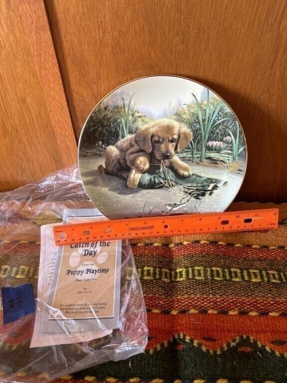 Catch of the Day Collector Plate, Puppy Playtime Series