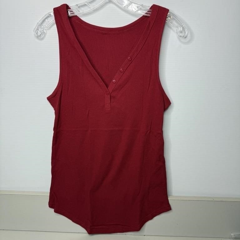 Burgundy Ribbed Tank Top Size Medium