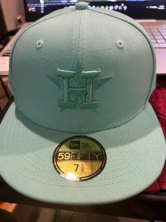New Era 59FIFTY Houston Astros Mint Tonal Fitted Cap Size 7 5/8
