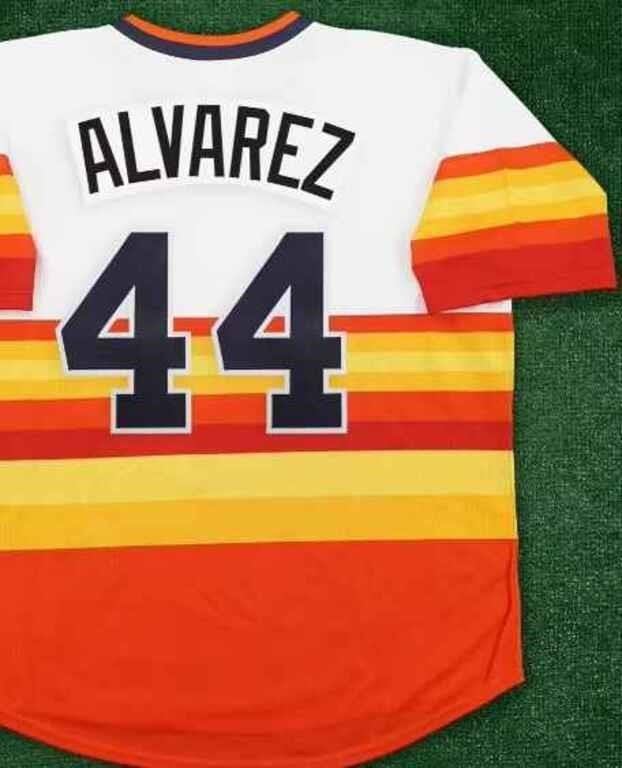 Houston Astros Rainbow Jersey, Yordan Alvarez No. 44 Size 3XL
