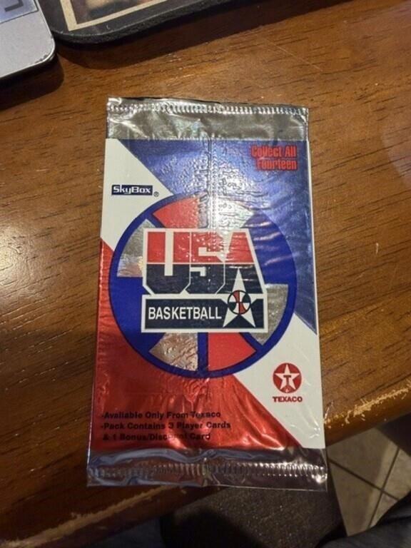 1996 SkyBox Texaco USA Basketball Sealed Pack for 1996 USA Basketball Men's Olympic…