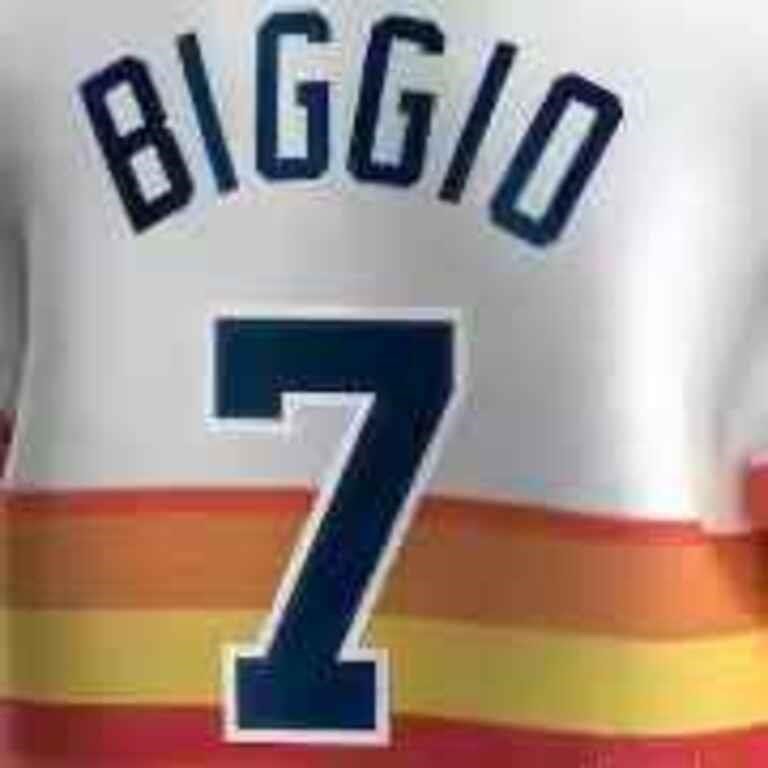 Houston Astros Craig Biggio No. 7 Rainbow Stripe Jersey Size Large
