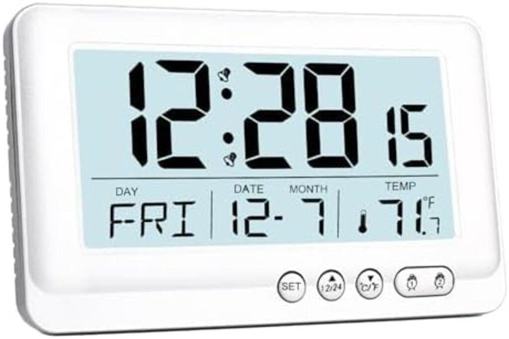 SZELAM Large LED Digital Battery Powered Alarm Clock