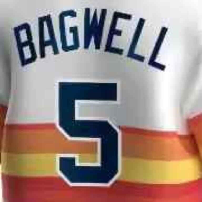 Jeff Bagwell No. 5 Rainbow Stripe Baseball Jersey Size Large