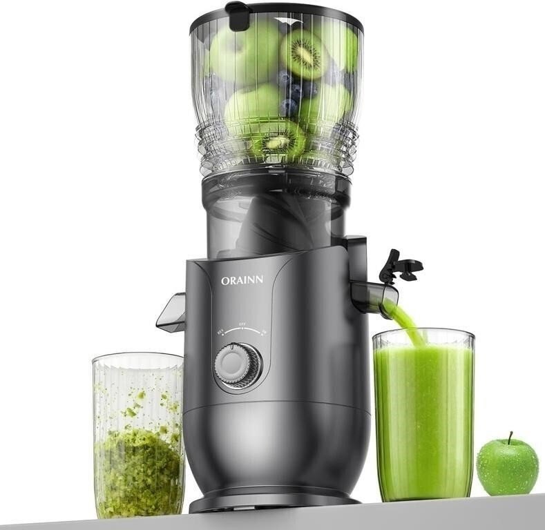 ORAINN Wide-Chute Slow Masticating Juicer, Dark Grey