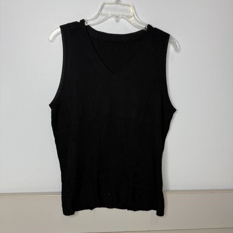 Black Crochet Sexy Cami Tank Top Size Medium