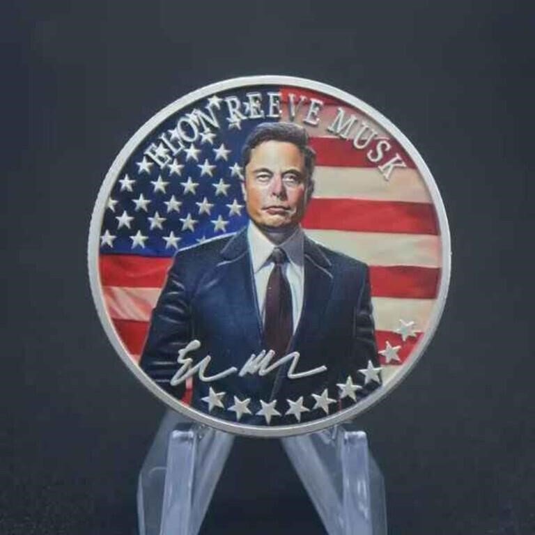 Elon Reeve Musk Colored Commemorative Novelty Coin
