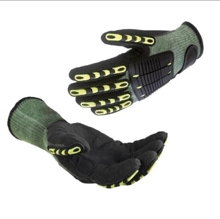 Impact-Resistant Cut-Protection Work Gloves, 3 Pairs
