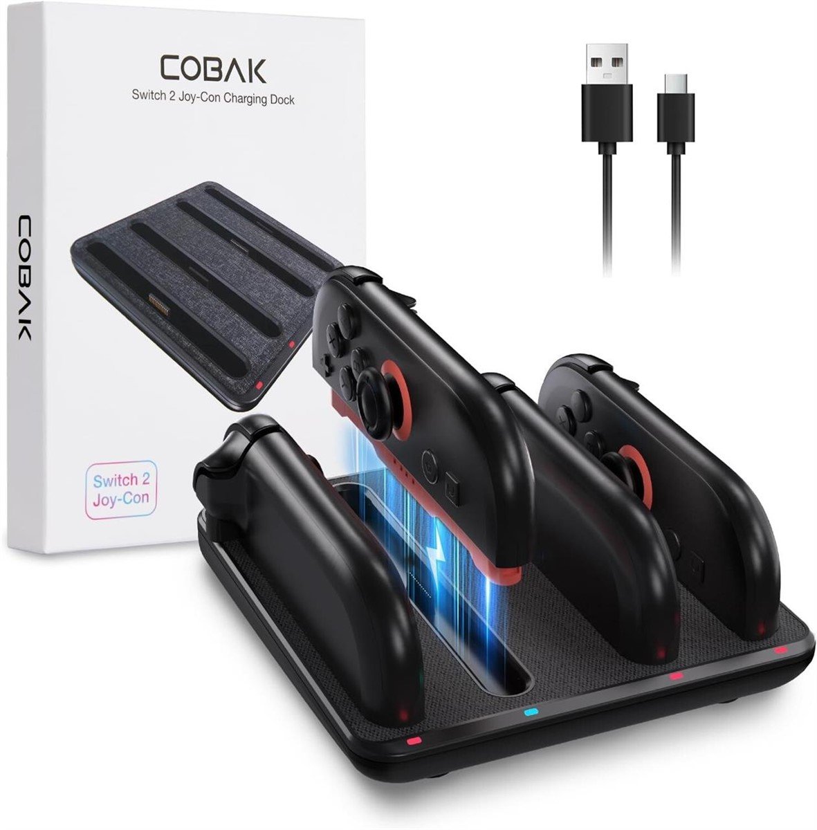 COBAK Switch 2 Joy-Con Charging Dock for Nintendo Switch 2 Joy-Con Controllers