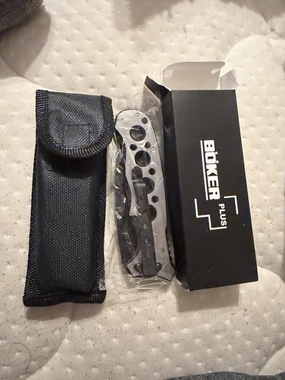 Böker Plus Folding Pocket Knife With Nylon Sheath