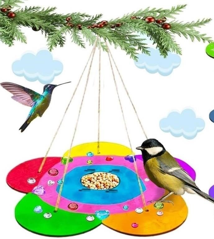 Unbranded DIY Wooden Flower Bird Feeder Craft Kit for Children's outdoor arts and…