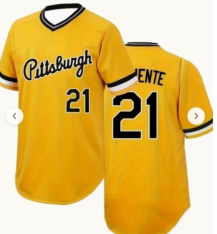 Roberto Clemente #21 Pittsburgh Pirates Throwback Pullover Baseball Jersey Size 3XL