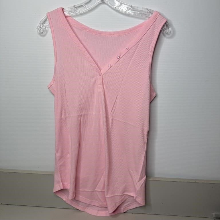 Pink Ribbed Tank Top Size Small