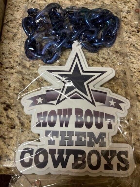 Dallas Cowboys Novelty Sign Necklace on Plastic Chain