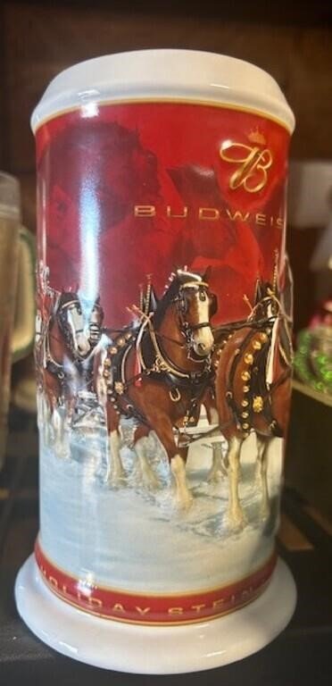 Budweiser Clydesdales Holiday Stein, Ceramic