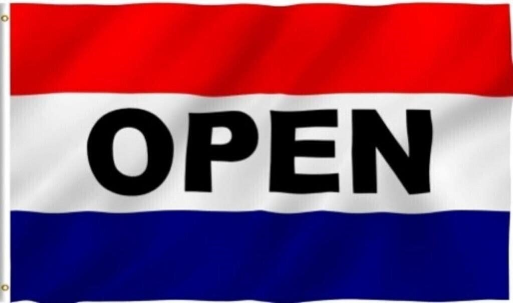 Red, White and Blue "OPEN" Business Flag Banner 3x5