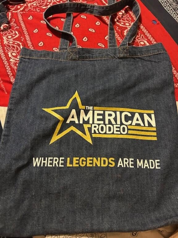 Denim Tote Bag with The American Rodeo Logo