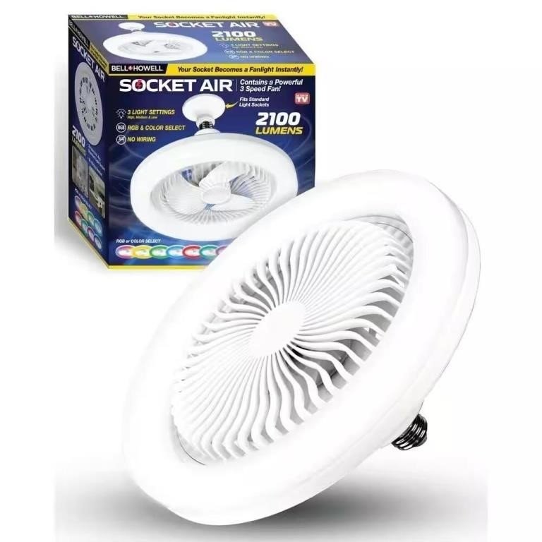 Bell + Howell Socket Air Light LED Fan Combo