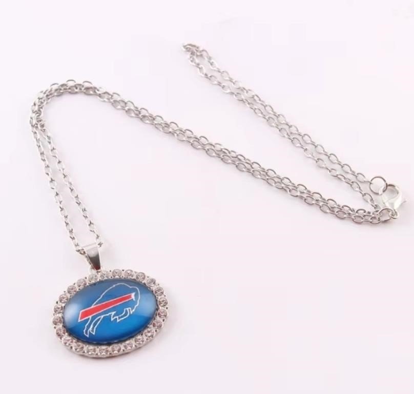 Buffalo Bills Rhinestone Cabochon Pendant Necklace for Buffalo Bills