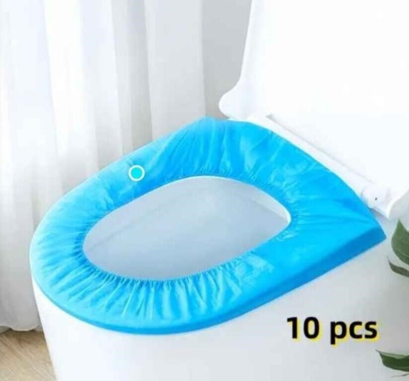 Disposable Blue Toilet Seat Covers, Pack of 10