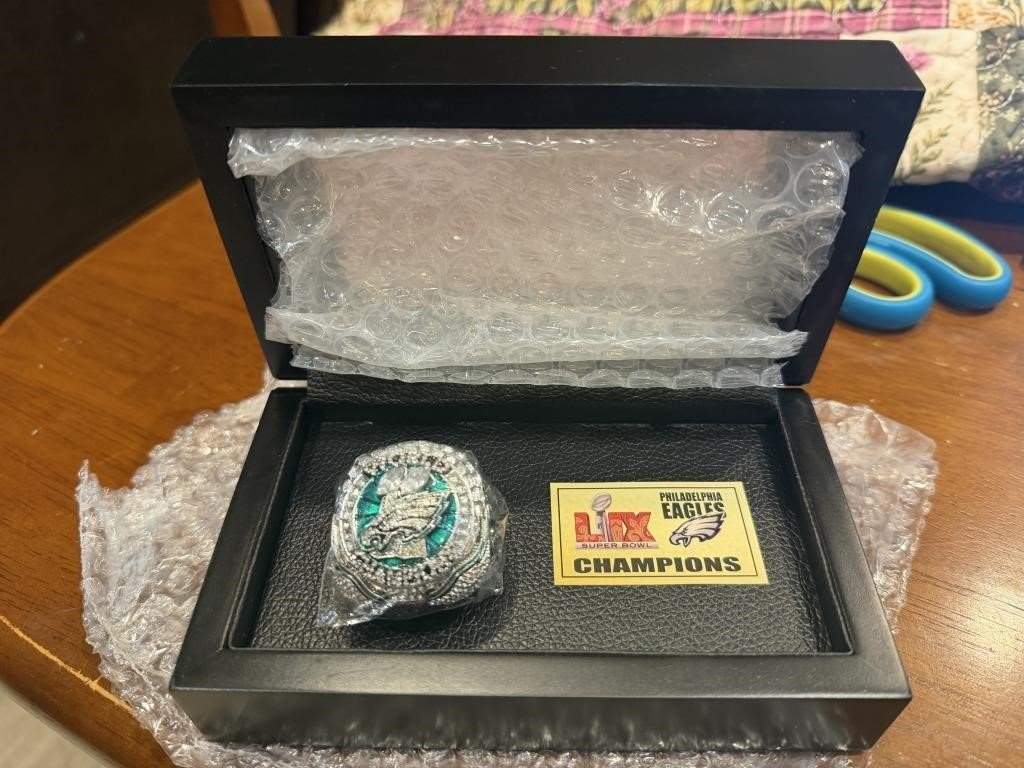 Philadelphia Eagles Super Bowl LIX Replica Championship Ring in Display Box