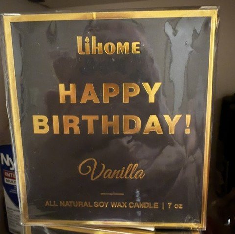 LiHome "Happy Birthday" Vanilla Soy Candle, 7 oz
