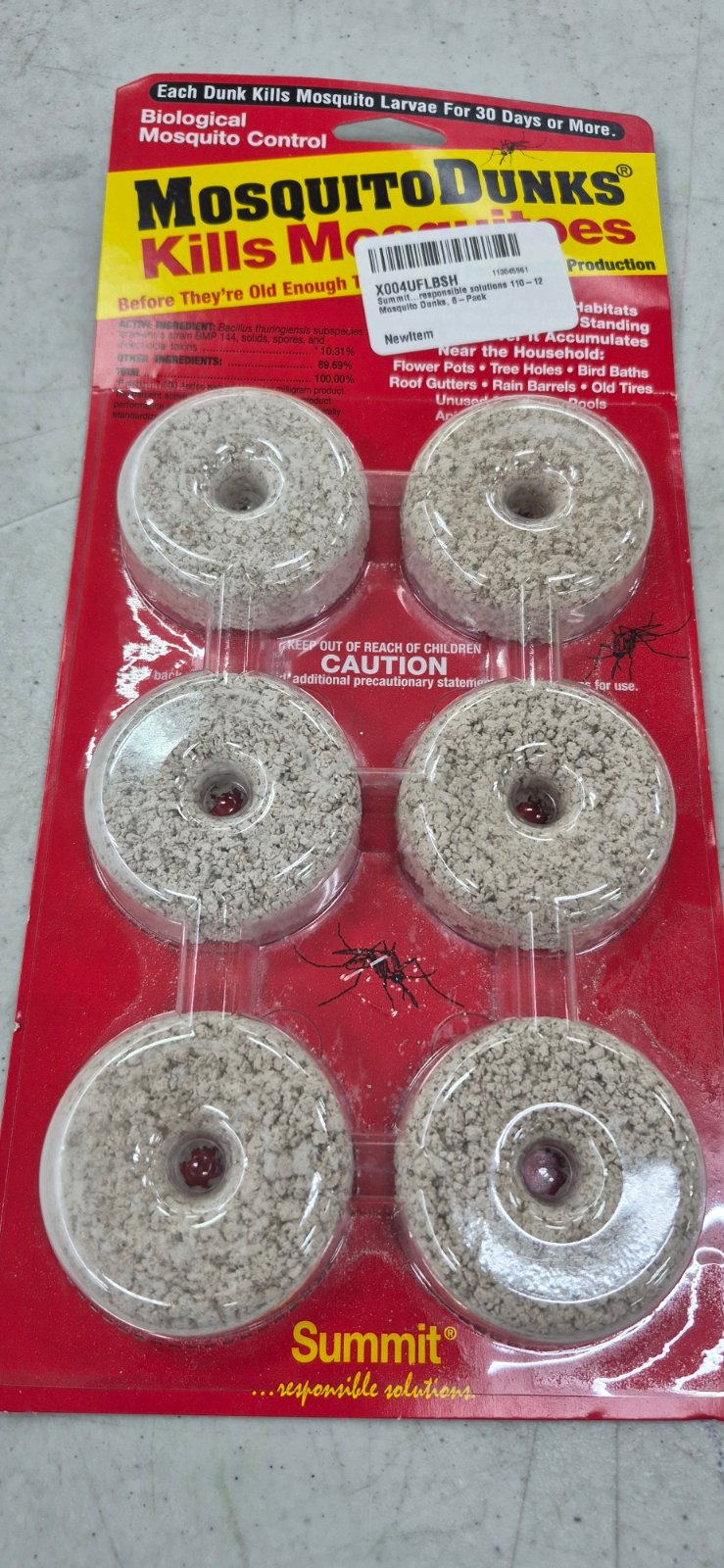 Summit Responsible Solutions Mosquito Dunks Biological Mosquito Control (6-Pack) for…
