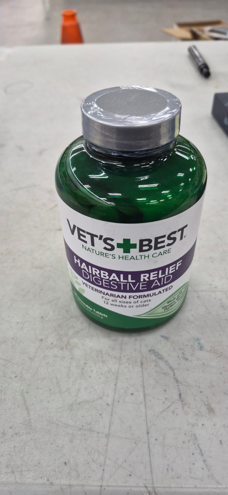 Vet's Best Hairball Relief Digestive Aid Chewable Tablets for Cats for Cats 12 weeks or…