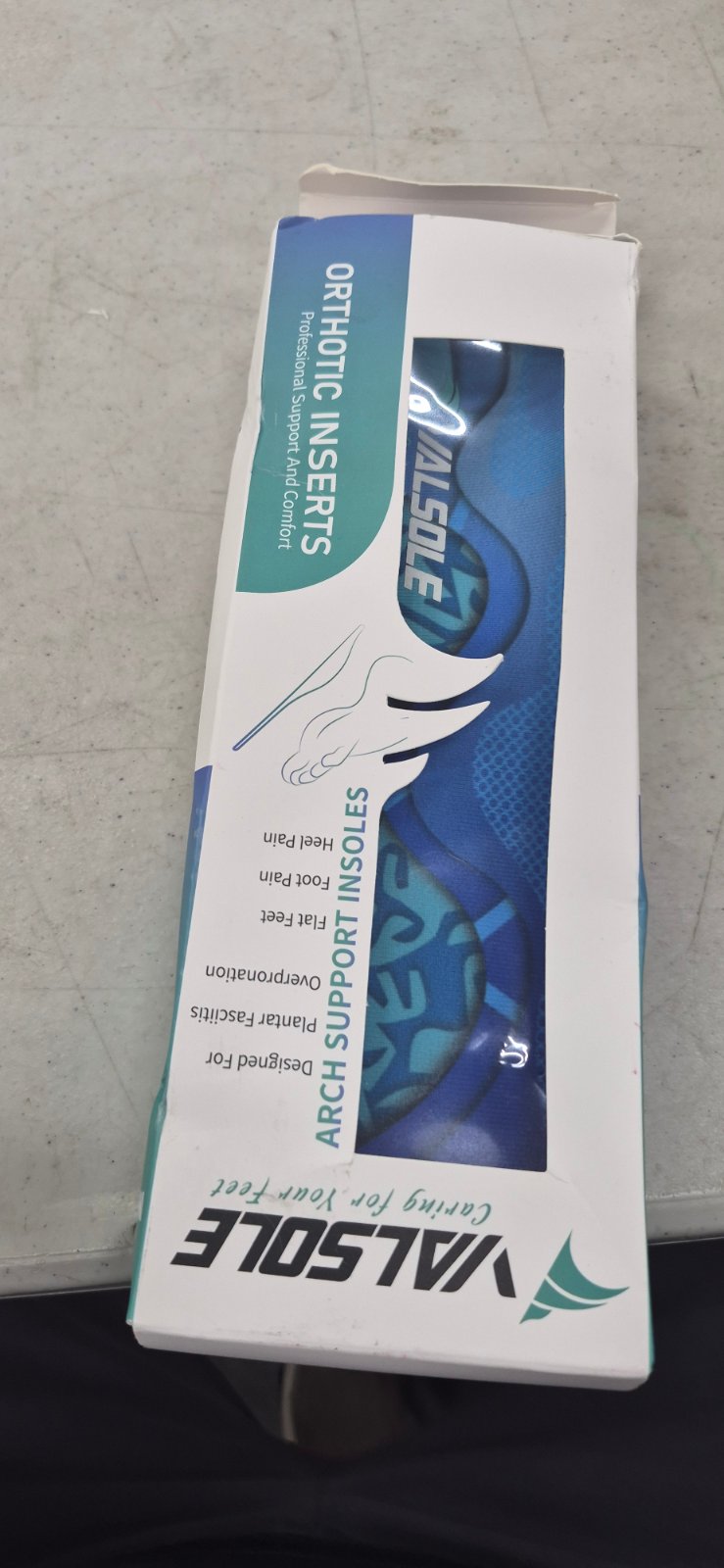 VALSOLE Orthotic Arch Support Insoles for Athletic shoes, work boots, and casual footwear