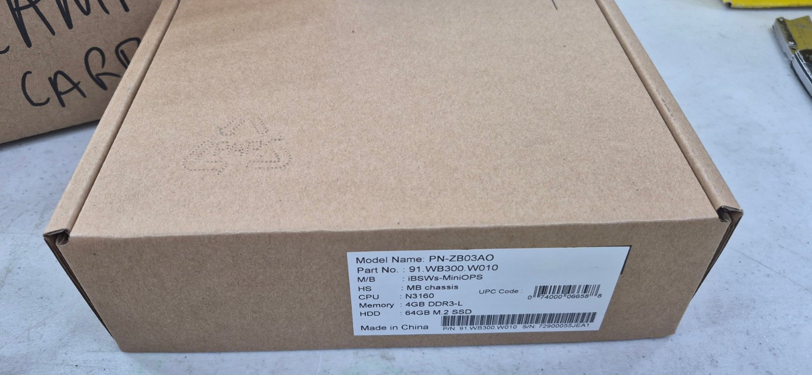 Mini PC Unit, Intel N3160 CPU, 4GB DDR3-L, 64GB M.2 SSD, Boxed
